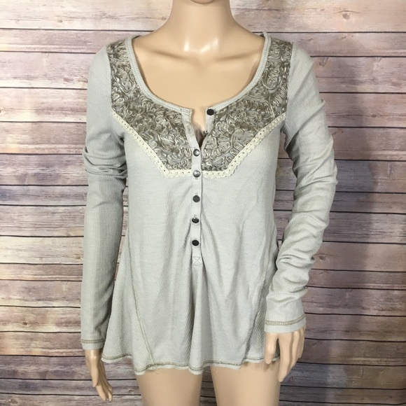 Free People Tops - Free People Gray Long Sleeve Top